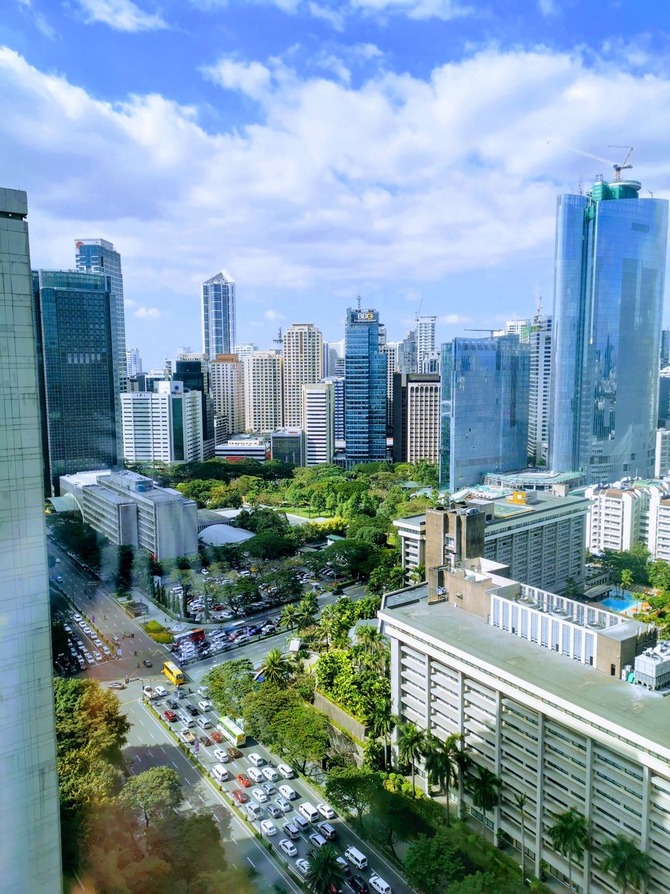 roads and tall buildings in a city